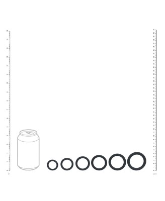 Classic Silicone Cockring Set of 6 - Black