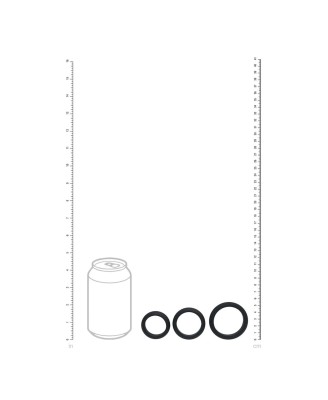 Wide O Silicone Cockring Set of 3 - S/M/L - Black