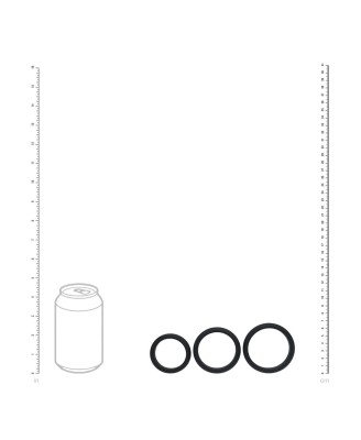 Wide O Silicone Cockring Set of 3 - L/XL/XXL - Black
