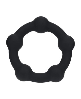 Beaded Silicone Cockring - M - 35mm - Black