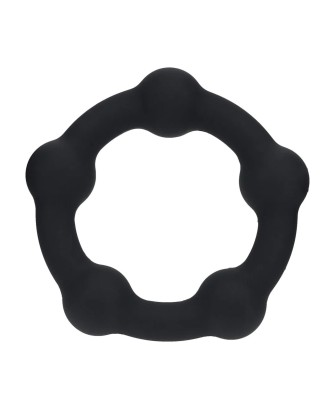 Beaded Silicone Cockring - M - 35mm - Black