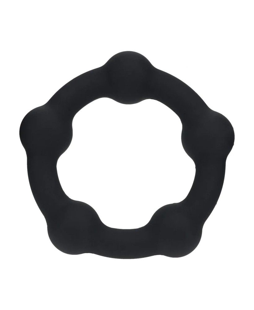 Beaded Silicone Cockring - M - 35mm - Black