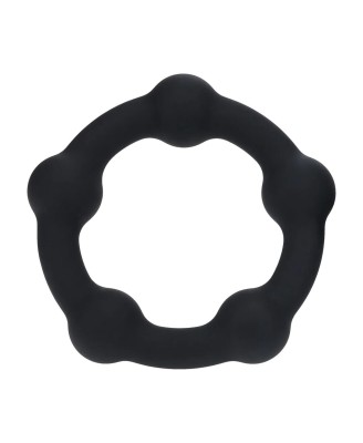 Beaded Silicone Cockring - L - 45mm - Black