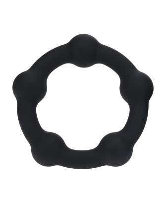 Beaded Silicone Cockring - L - 45mm - Black