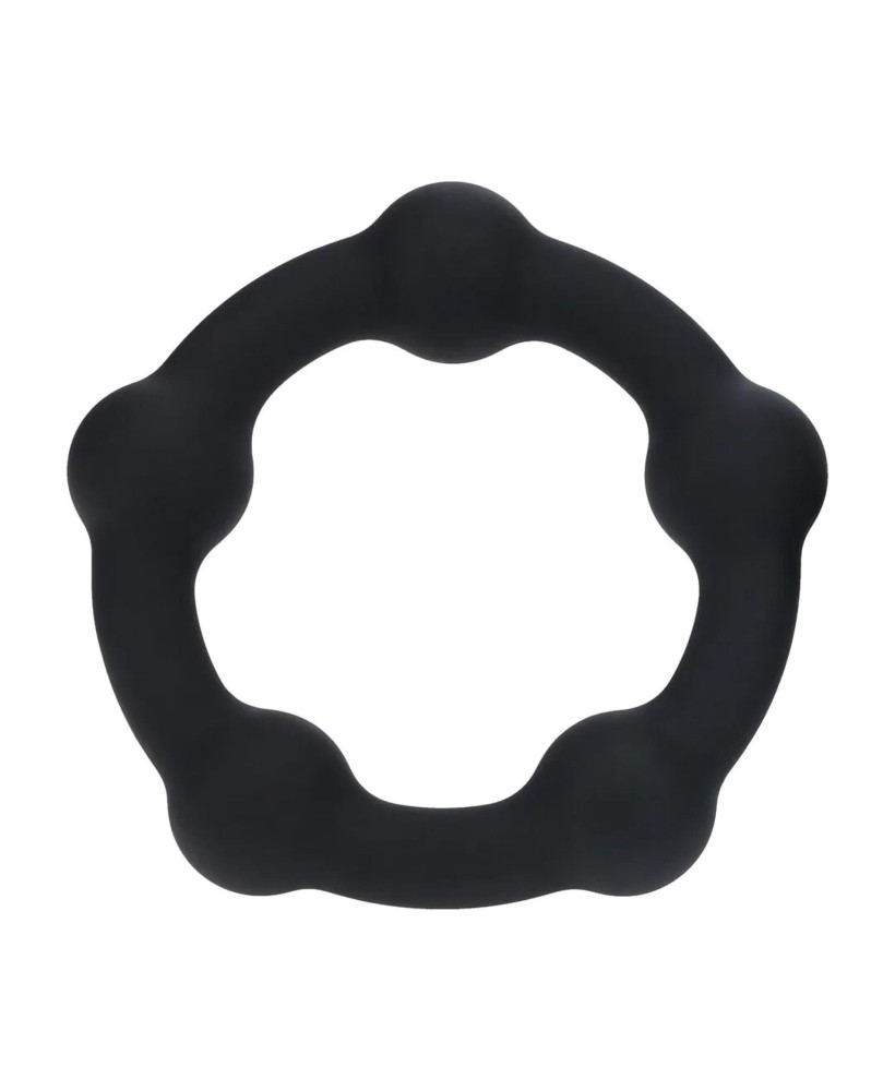 Beaded Silicone Cockring - L - 45mm - Black
