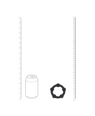 Beaded Silicone Cockring - L - 45mm - Black