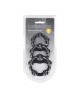 Beaded Silicone Cockring Set of 3 - S/M/L - Black