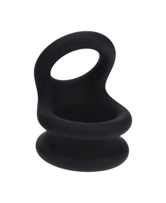 Wide Double O Silicone Cockring - S - Black