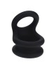 Wide Double O Silicone Cockring - M - Black