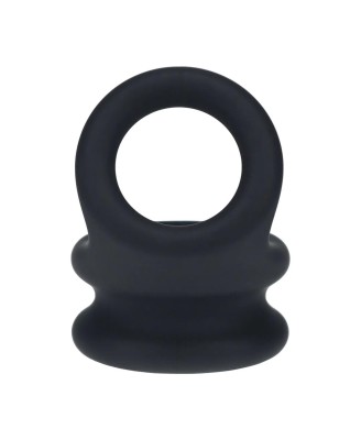 Wide Double O Silicone Cockring - M - Black