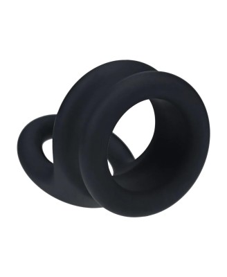 Wide Double O Silicone Cockring - M - Black