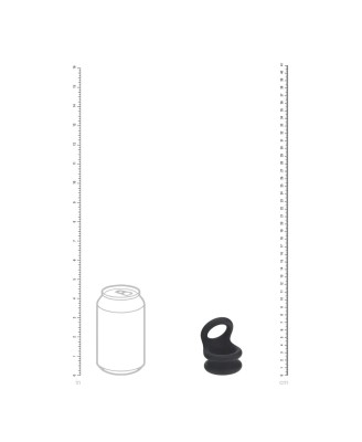 Wide Double O Silicone Cockring - M - Black