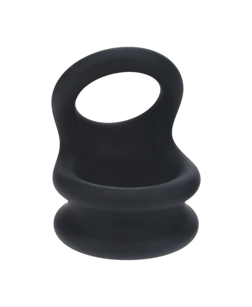 Wide Double O Silicone Cockring - L - Black