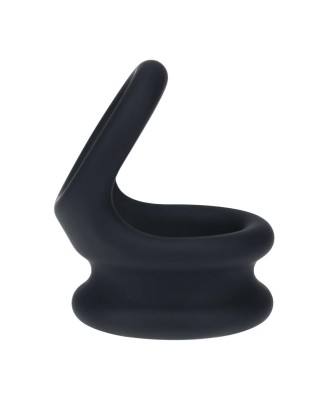 Wide Double O Silicone Cockring - L - Black