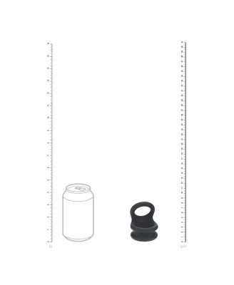 Wide Double O Silicone Cockring - L - Black