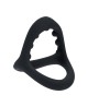 Soft Bead Grip Silicone Cock and Ball Ring - Black
