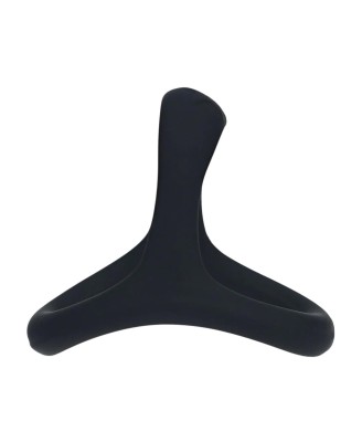 Soft Bead Grip Silicone Cock and Ball Ring - Black