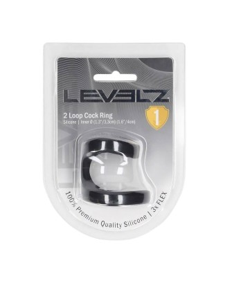 2 Loop Silicone Cockring - Black