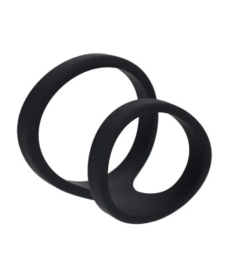 2 Loop Silicone Cockring - Black