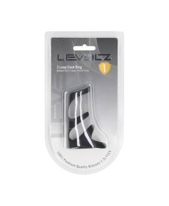 3 Loop Silicone Cockring - Black