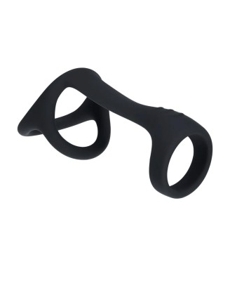 Tri O Silicone Shaft Cock and Ball Ring - Black