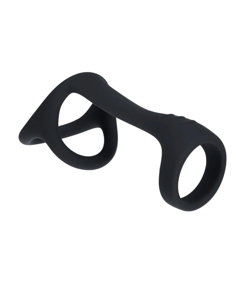 Tri O Silicone Shaft Cock and Ball Ring - Black