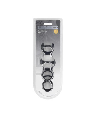 Silicone Cock and Ball Ring Set of 4 - Black