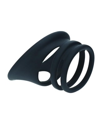 Silicone Cock and Ball Ring Set of 4 - Black