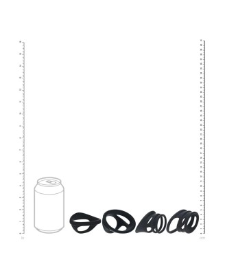Silicone Cock and Ball Ring Set of 4 - Black