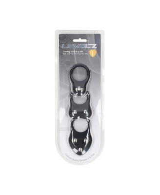Silicone Training Cockring Set of 3 - S/M/L - Black