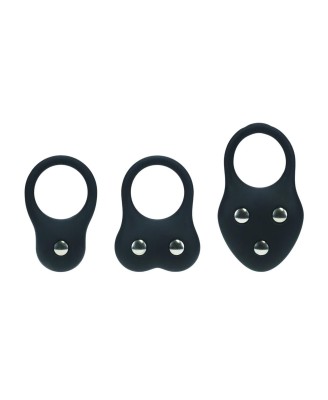 Silicone Training Cockring Set of 3 - S/M/L - Black