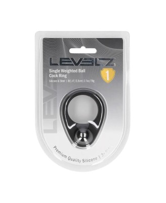 Liquid Silicone Single Weighted Ball Cockring - Black