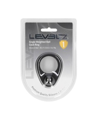 Liquid Silicone Single Weighted Ball Cockring - Black