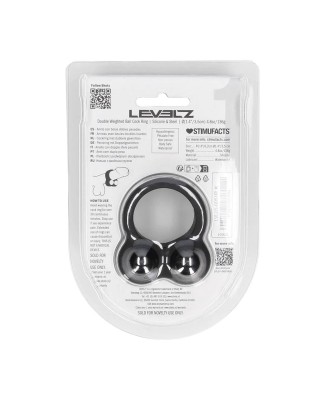 Liquid Silicone Double Weighted Ball Cockring - Black