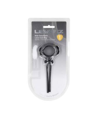 Detachable Wide Adjustable Silicone Lasso Cockring - 5mm - Black