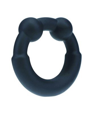 Metal and Silicone Cockring - Black