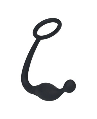 Silicone Cockring with Prostate Stimulator - S - Black