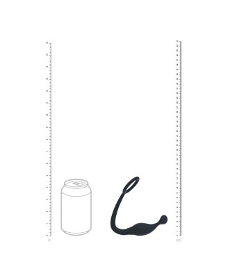 Silicone Cockring with Prostate Stimulator - S - Black