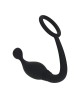 Silicone Cockring with Prostate Stimulator - L - Black