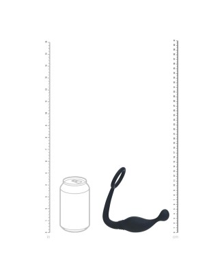 Silicone Cockring with Prostate Stimulator - L - Black