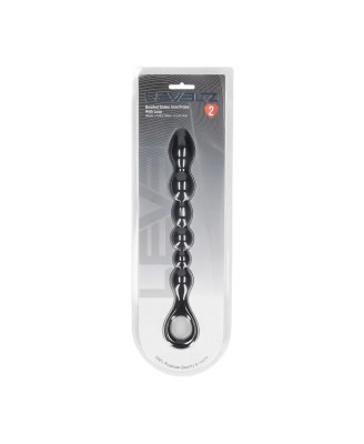 Beaded Snake Silicone Anal Probe with Loop - Black