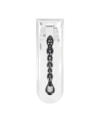 Beaded Snake Silicone Anal Probe with Loop - Black