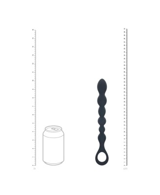 Beaded Snake Silicone Anal Probe with Loop - Black