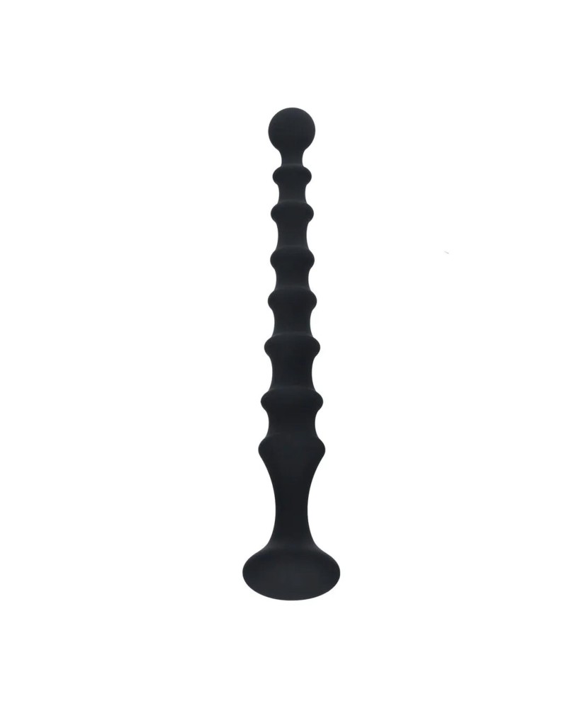 Ribbed Silicone Flared Anal Probe - Black