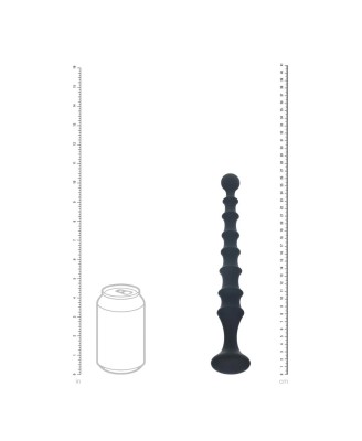Ribbed Silicone Flared Anal Probe - Black