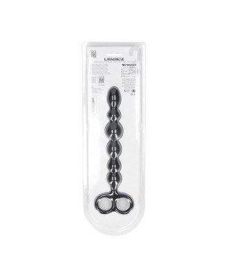 Beaded Silicone Anal Probe with Double Loop - Black