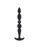 Multi Textured Silicone Flared Anal Probe - Black