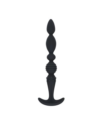 Multi Textured Silicone Flared Anal Probe - Black