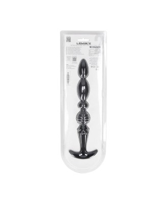 Multi Textured Silicone Flared Anal Probe - Black