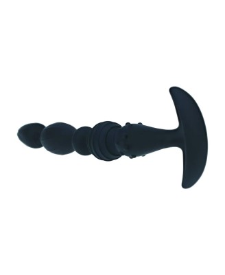 Multi Textured Silicone Flared Anal Probe - Black